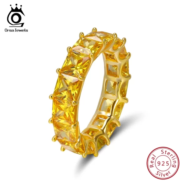 Anel unissex de prata esterlina 925, Orsa Jewels, Aliança de Noivado e Casamento AAA CZ, Jóias da Moda, 100% Real, SR48 - Image 8