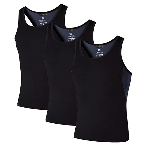 Camiseta regata masculina, Jeansian 3 pacote esporte tanque topos tanktops, sem mangas correndo grym workout fitness compressão fina lsl207 packa - Image 16