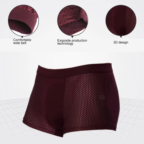 Cueca boxer masculina, Bamboowear-bambu, de microfibra, compressão, estiramento, xin-transporte - Image 6