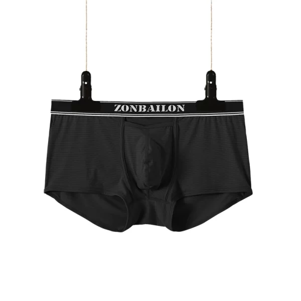 Cueca boxer masculina, sexy,  macia, respirável, design de personalidade, oca, moda. - Image 4