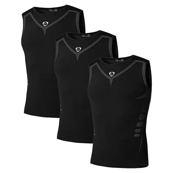 Camiseta regata masculina, Jeansian 3 pacote esporte tanque topos tanktops, sem mangas correndo grym workout fitness compressão fina lsl207 packa - Image 7