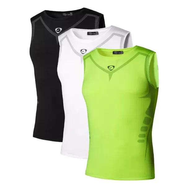 Camiseta regata masculina, Jeansian 3 pacote esporte tanque topos tanktops, sem mangas correndo grym workout fitness compressão fina lsl207 packa - Image 8