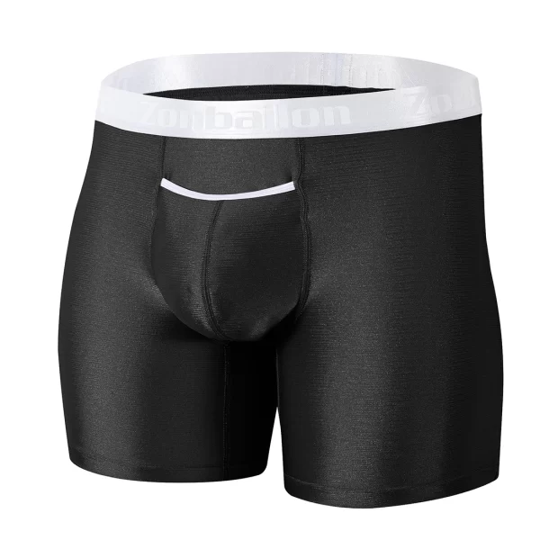 Cueca boxer masculina, de nylon respirável,  de perna longa,  de alta qualidade, novo, tamanho M-3XL. - Image 9