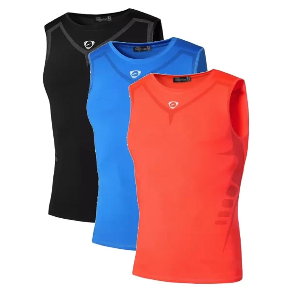 Camiseta regata masculina, Jeansian 3 pacote esporte tanque topos tanktops, sem mangas correndo grym workout fitness compressão fina lsl207 packa - Image 9