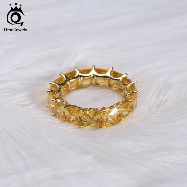Anel unissex de prata esterlina 925, Orsa Jewels, Aliança de Noivado e Casamento AAA CZ, Jóias da Moda, 100% Real, SR48 - Image 3
