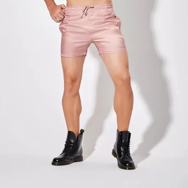 Shorts masculino, finos esporte em casa, casual básico, sweatshorts, suave secagem rápida,  preto, três quartos. - Image 8