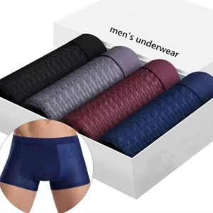Cueca boxer masculina, Bamboowear-bambu, de microfibra, compressão, estiramento, xin-transporte