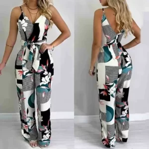 Macacão feminino solto, moda quente, verão, boho, floral, para meninas, cores sólidas, calças harém, casual, plus size.