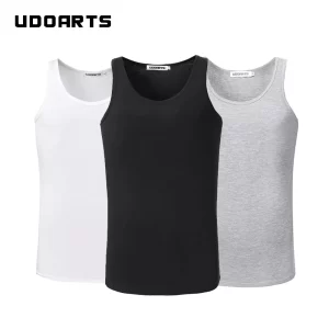 Camiseta regata masculina, Udoarts, 3 pacote modal undershirts tripulação pescoço camisetas tanque