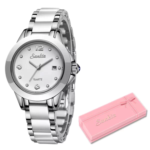 Relógio de pulso feminino, SUNKTA-pulseira de ouro rosa, de quartzo impermeáveis, nova moda criativa. - Image 8