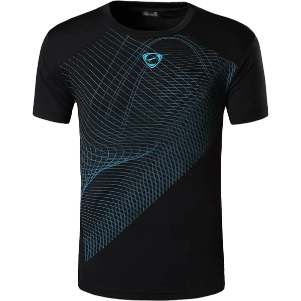 Camiseta manga curta masculina, Jeansian,  preta, esportiva, ajuste seco, corrida, fitness, treino, LSL069 - Image 27