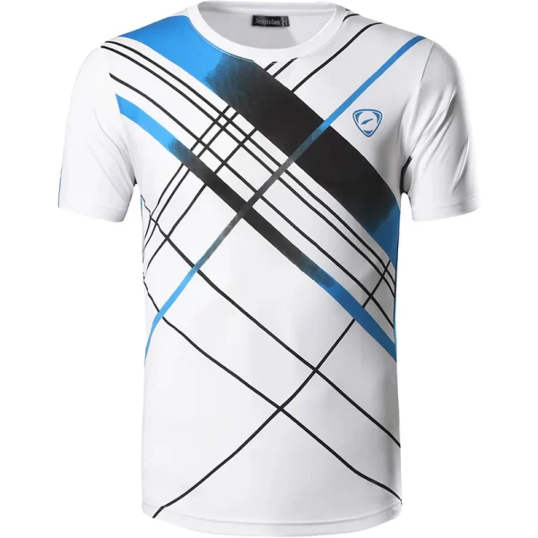Camiseta manga curta masculina, Jeansian,  preta, esportiva, ajuste seco, corrida, fitness, treino, LSL069 - Image 18