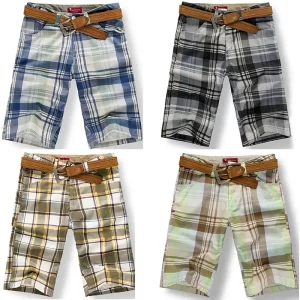 Bermuda xadrez masculina, tamanho grande 6 estilos, moda verão, praia, Walking, Tartan Plus Size, 38