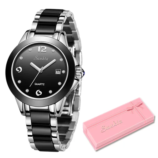 Relógio de pulso feminino, SUNKTA-pulseira de ouro rosa, de quartzo impermeáveis, nova moda criativa. - Image 10
