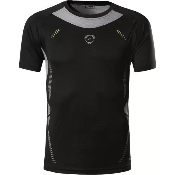 Camiseta manga curta masculina, Jeansian,  preta, esportiva, ajuste seco, corrida, fitness, treino, LSL069 - Image 9