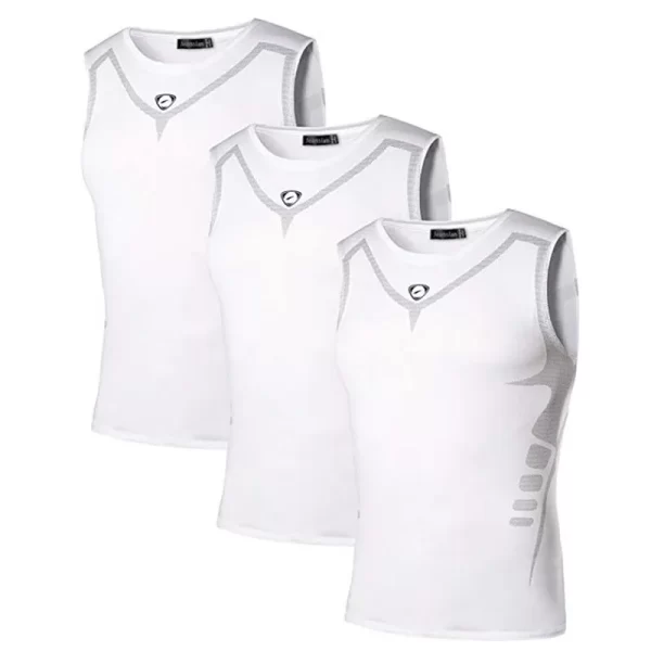 Camiseta regata masculina, Jeansian 3 pacote esporte tanque topos tanktops, sem mangas correndo grym workout fitness compressão fina lsl207 packa - Image 6
