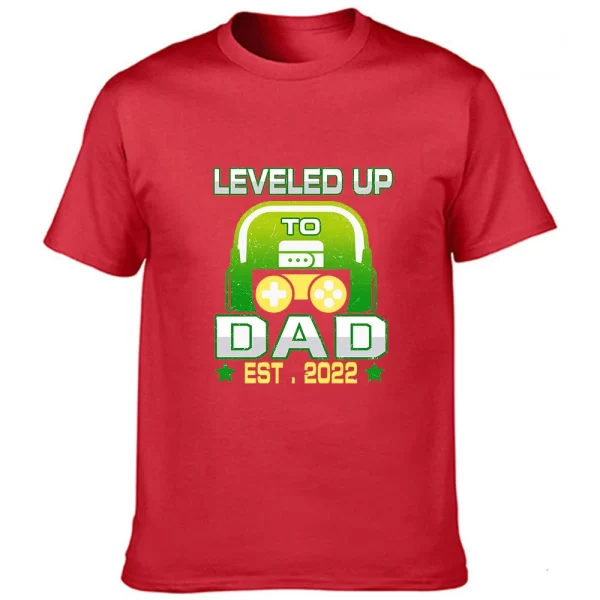 Camiseta de manga curta, masculina, com gola O, anúncio grávida, presente, promovido ao papai, para papai. - Image 9