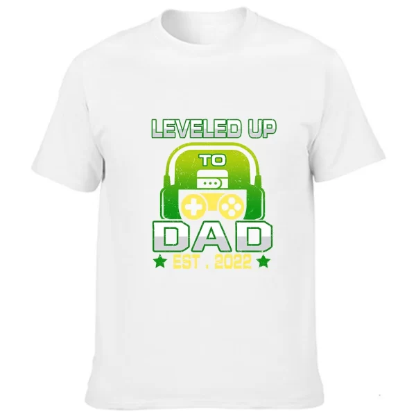 Camiseta de manga curta, masculina, com gola O, anúncio grávida, presente, promovido ao papai, para papai. - Image 10