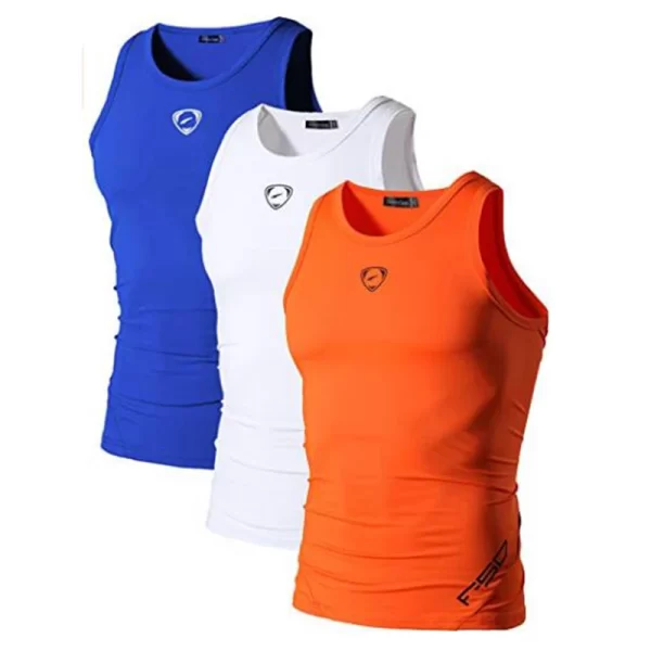 Camiseta regata masculina, Jeansian 3 pacote esporte tanque topos tanktops, sem mangas correndo grym workout fitness compressão fina lsl207 packa - Image 20