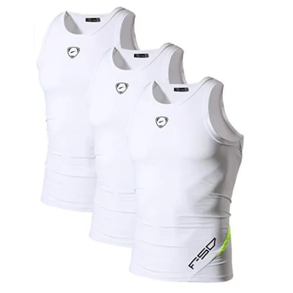 Camiseta regata masculina, Jeansian 3 pacote esporte tanque topos tanktops, sem mangas correndo grym workout fitness compressão fina lsl207 packa - Image 19