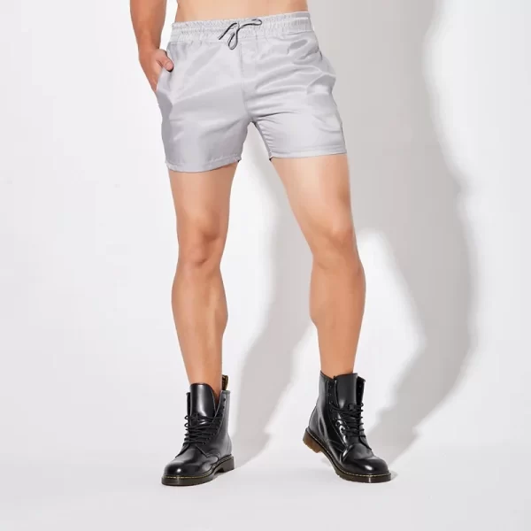 Shorts masculino, finos esporte em casa, casual básico, sweatshorts, suave secagem rápida,  preto, três quartos. - Image 7