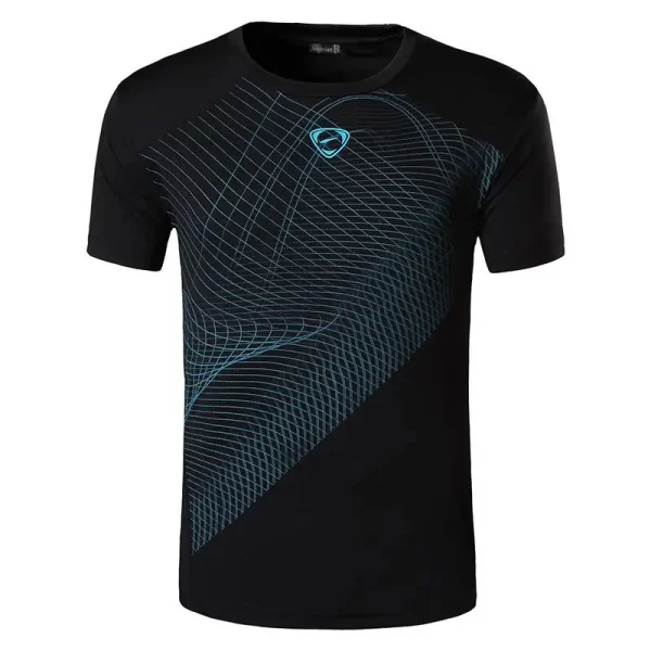 Camiseta manga curta masculina, Jeansian,  preta, esportiva, ajuste seco, corrida, fitness, treino, LSL069