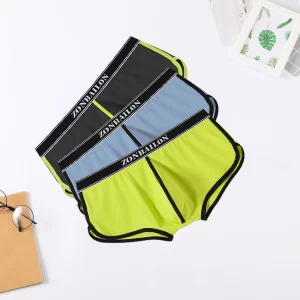 Cuecas boxer masculina, Roupa Interior Solta Respirável, Sexy Boxer Shorts, Moda Cuecas, Fenda de Nylon, Tamanho M-XXXL.