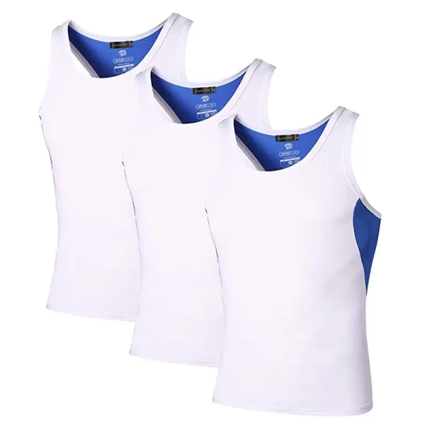 Camiseta regata masculina, Jeansian 3 pacote esporte tanque topos tanktops, sem mangas correndo grym workout fitness compressão fina lsl207 packa - Image 12