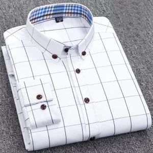 Camisa masculina xadrez, manga longa,  casual, top fino, blusa social, marca clássica de moda.