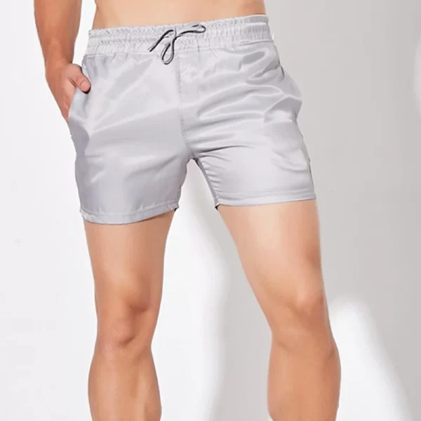 Shorts masculino, finos esporte em casa, casual básico, sweatshorts, suave secagem rápida,  preto, três quartos.