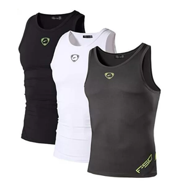 Camiseta regata masculina, Jeansian 3 pacote esporte tanque topos tanktops, sem mangas correndo grym workout fitness compressão fina lsl207 packa - Image 17