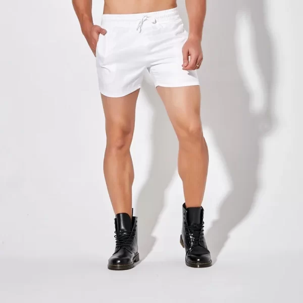 Shorts masculino, finos esporte em casa, casual básico, sweatshorts, suave secagem rápida,  preto, três quartos. - Image 10