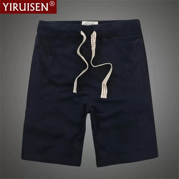 Bermuda masculina, 100% algodão, moda verão, Yiruisen, sólidos calças casuais, boardshorts, ginásio respirável roupas suaves - Image 3