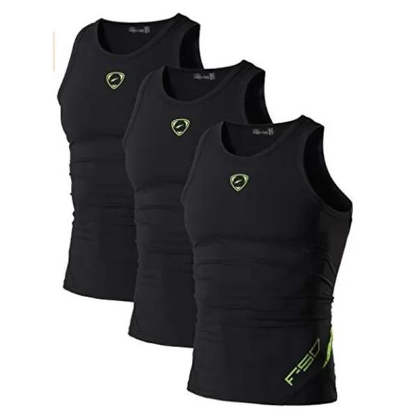 Camiseta regata masculina, Jeansian 3 pacote esporte tanque topos tanktops, sem mangas correndo grym workout fitness compressão fina lsl207 packa - Image 18