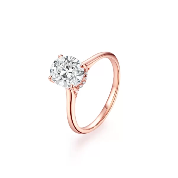 Anel feminino Moissanite Corte Oval, 10x7mm, D VVS1, Cor Sólida, Ouro Real 18K, Jóias para Noivado, Casamento, Presente, Luxo - Image 9