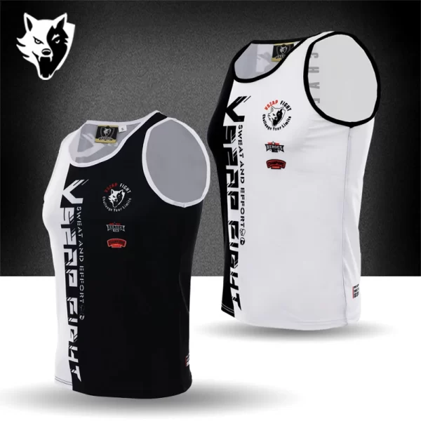 Camiseta regata masculina, VSZAP-Treino MMA Esportes, de Alças, Sem Mangas, Secagem Rápida, Fitness, Elástico, Boxe Tailandês, Combate Exercício Luta