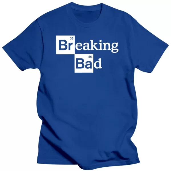 Camiseta manga curta, masculina alta quality100 % algodão o pescoço heisenberg, casual quebra má impressão. - Image 7
