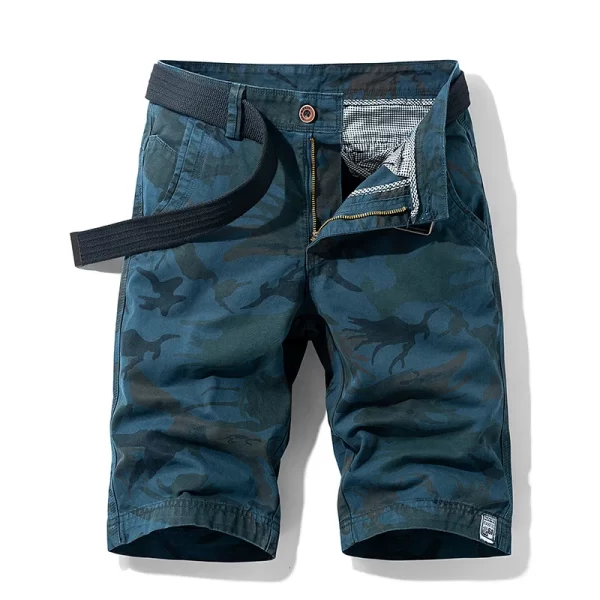 Bermuda masculina,  de camuflagem, de praia de algodão multi-bolso, corredores casuais, primavera e verão. - Image 13