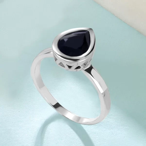 Anel feminino prata esterlina sintética, Laya 925, pera-em forma de cristal colorido simples moldura anel de ajuste, original jóias modernas. - Image 8