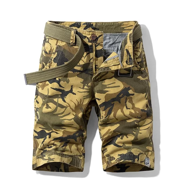 Bermuda masculina,  de camuflagem, de praia de algodão multi-bolso, corredores casuais, primavera e verão. - Image 8