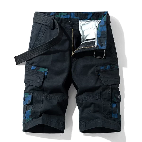 Bermuda masculina,  de camuflagem, de praia de algodão multi-bolso, corredores casuais, primavera e verão. - Image 9