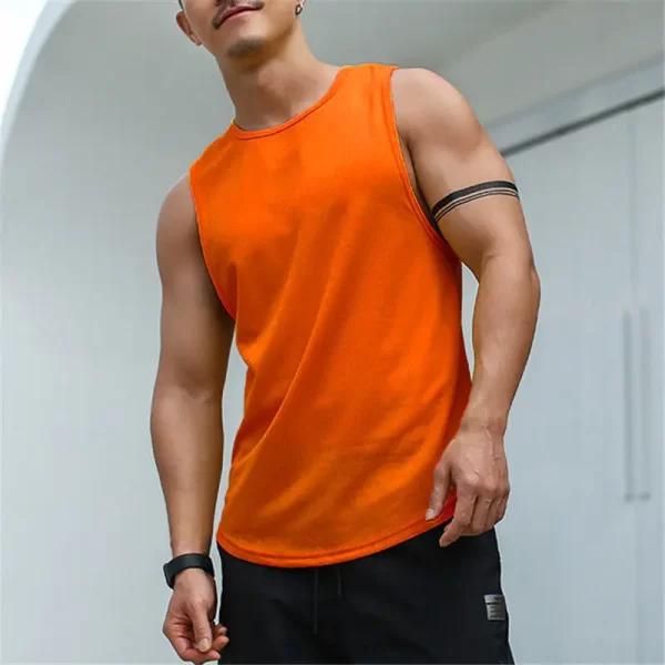 Camiseta regata masculina, Novo Verão Sólido Algodão Tanque Superior, Hip Hop Esportes Secagem Rápida Respirável Y2k Solto Casual Hipster Colete Streetwears. - Image 17