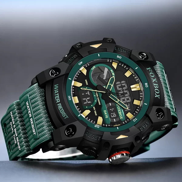 Relógio de pulso masculino, LIGE-Digital relógio militar, de pulso impermeável, de quartzo LED, relógios grandes, 50m - Image 2
