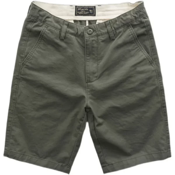 Bermuda de bolso vintage masculino, reta casual, meia calça de botão, zíper de alta qualidade, verão. - Image 8