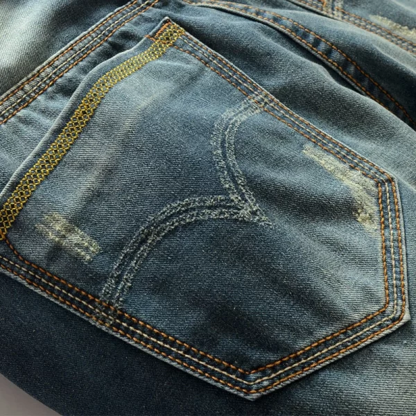 Calças jeans casuais largas masculinas para motocicletas,  grandes, cortadas masculinas, originais