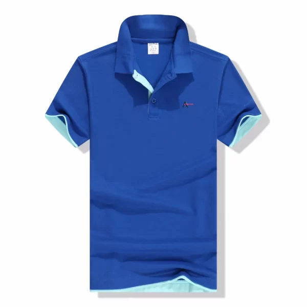 Camiseta masculina polo, roupas de marca, de reserva de negócios masculinos casuais cor sólida - Image 12