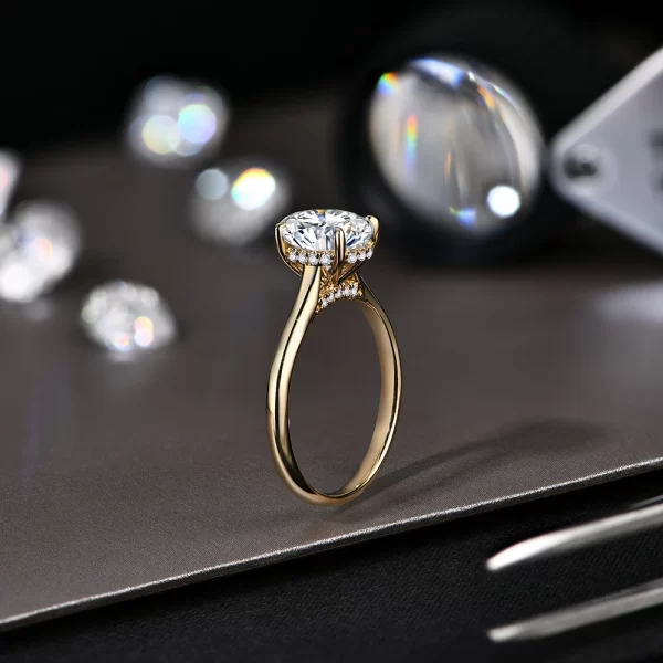 Anel feminino Moissanite Corte Oval, 10x7mm, D VVS1, Cor Sólida, Ouro Real 18K, Jóias para Noivado, Casamento, Presente, Luxo - Image 4