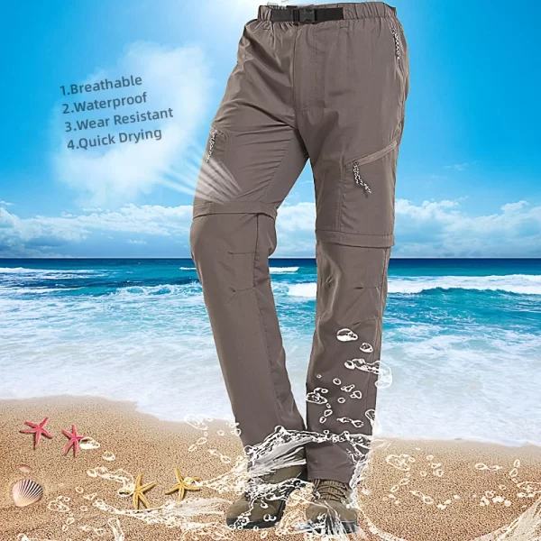 Calças removíveis impermeáveis táticas masculinas, secagem rápida, ao ar livre, caminhadas, esporte, calças respiráveis, camping, trekking, táticas de verão. - Image 4