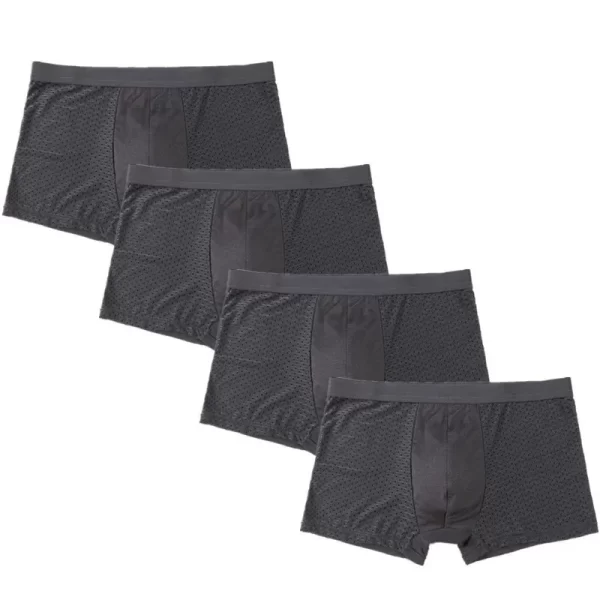 Cueca boxer masculina, 4 pçs/lote fibra de bambu, plus size xxxxl,  tamanho grande respirável roupa interior 4xl 5xl 6xl 7xl 8xl - Image 9