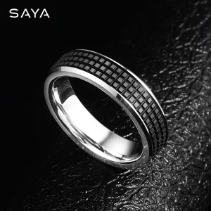 Anel glamoroso de alta dureza, masculino, dedo único, tendência única, gravura, nova moda.